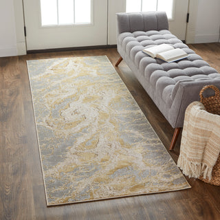 The Rug Corner Feizy Aura Modern Abstract - Ivory/Silver/Gold  