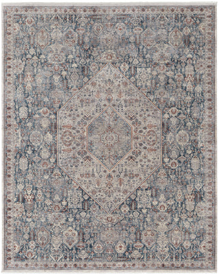 The Rug Corner Feizy Marquette Transitional Medallion - Blue/Ivory  
