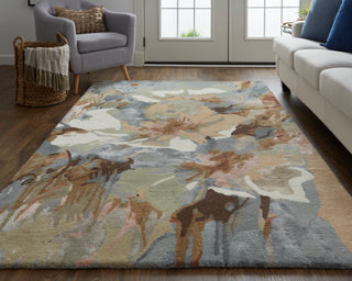 Dafney Transitional Floral & Botanical - Tan/Gray/Green