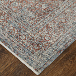 The Rug Corner Feizy Marquette Transitional Medallion - Blue/Red/Gray  Marquette Transitional Medallion - Blue/Red/Gray