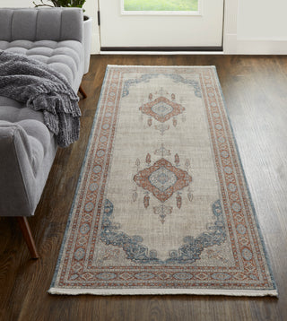Marquette Transitional Medallion - Gray/Red/Blue