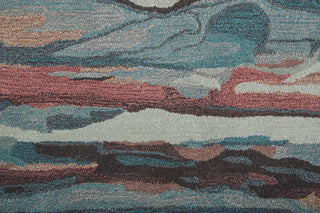 Amira Transitional Abstract - Blue/Red/Ivory