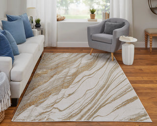 Aura Modern Abstract - Ivory/Taupe/Gold