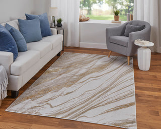 Aura Modern Abstract - Ivory/Taupe/Gold