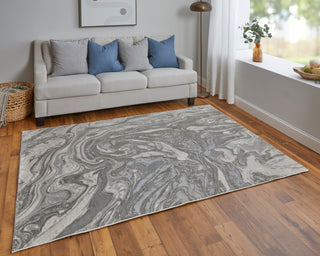 The Rug Corner Feizy Prasad Modern Watercolor - Gray/Ivory/Silver  Prasad Modern Watercolor - Gray/Ivory/Silver