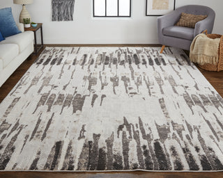 The Rug Corner Feizy Vancouver Modern Abstract - Ivory/Brown/Gray  