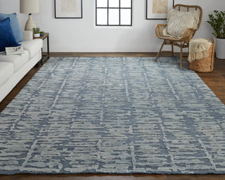 Berwyn Modern Abstract - Blue/Silver/Gray