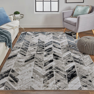 Micah Modern Chevron - Black/Gray/Silver