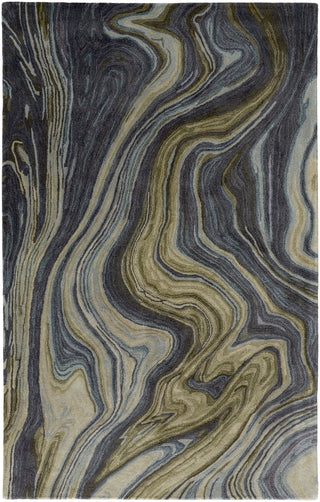 Amira Transitional Abstract - Blue/Ivory/Green