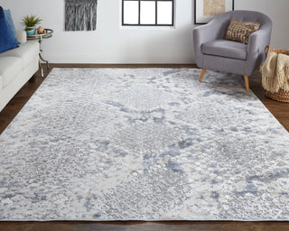 Laina Transitional Trellis & Lattice - Silver/Gray/Blue