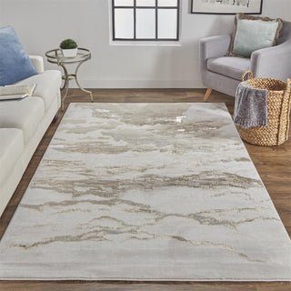 The Rug Corner Feizy Aura Modern Abstract - Ivory/Tan/Gray  
