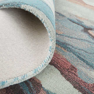 Amira Transitional Abstract - Blue/Red/Ivory
