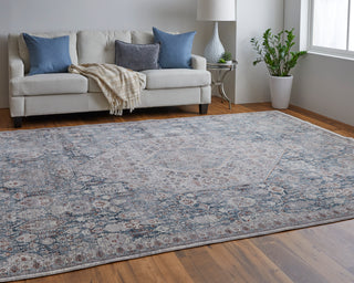 The Rug Corner Feizy Marquette Transitional Medallion - Blue/Ivory  