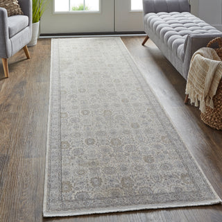 Marquette Transitional Oriental - Gray/Silver/Ivory
