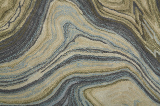 Amira Transitional Abstract - Blue/Ivory/Green