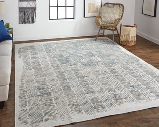 Elias Modern Abstract - Green/Blue/Ivory