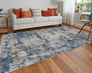 The Rug Corner Feizy Cadiz Modern Abstract - Ivory/Tan/Blue  