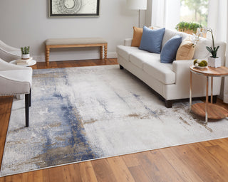 Clio Modern Abstract - Ivory/Blue/Brown