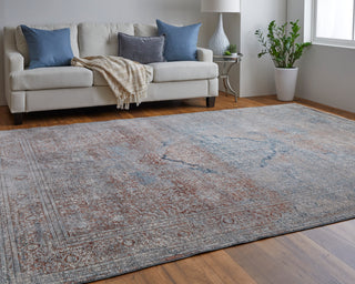 lifestyle The Rug Corner Feizy Marquette Transitional Medallion - Blue/Red/Gray  Marquette Transitional Medallion - Blue/Red/Gray