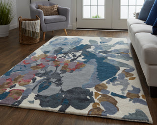 Dafney Transitional Floral & Botanical - Blue/Gray/Pink