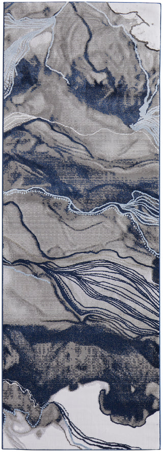 Gaspar Modern Abstract - Blue/Gray/Ivory