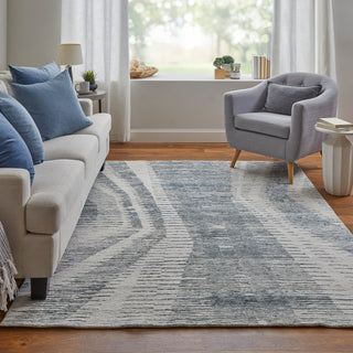 Brighton Modern Abstract - Ivory/Blue/Gray