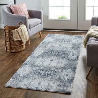 Gaspar Modern Damask - Blue/Gray/Taupe