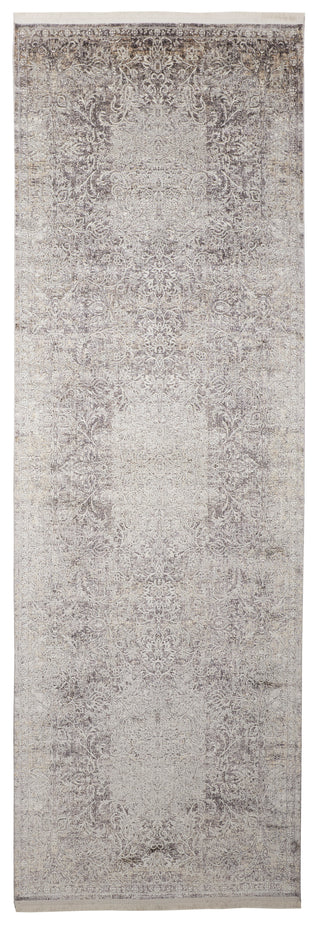The Rug Corner Feizy Sarrant Transitional Medallion - Gray/Ivory/Tan  