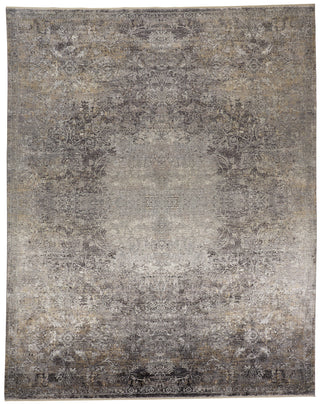 The Rug Corner Feizy Sarrant Transitional Medallion - Gray/Ivory/Tan  