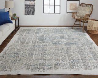 Elias Modern Abstract - Green/Blue/Ivory