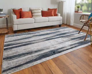 The Rug Corner Feizy Micah Modern Abstract - Black/Silver/Gray  