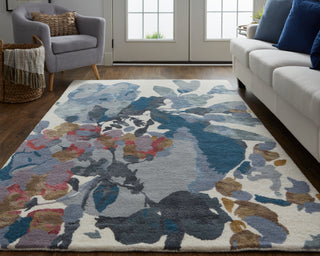 Dafney Transitional Floral & Botanical - Blue/Gray/Pink