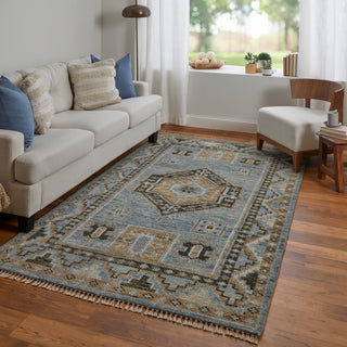 lifestyle The Rug Corner Feizy Fillmore Traditional Medallion - Blue/Green  Fillmore Traditional Medallion - Blue/Green