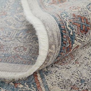 The Rug Corner Feizy Marquette Transitional Medallion - Blue/Ivory  