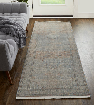 The Rug Corner Feizy Marquette Transitional Medallion - Blue/Red/Gray  Marquette Transitional Medallion - Blue/Red/Gray