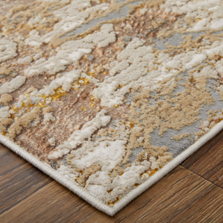 Aura Modern Abstract - Ivory/Gold/Brown