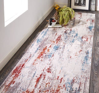 The Rug Corner Feizy Cadiz Modern Abstract - Gray/Red/Blue  Cadiz Modern Abstract - Gray/Red/Blue