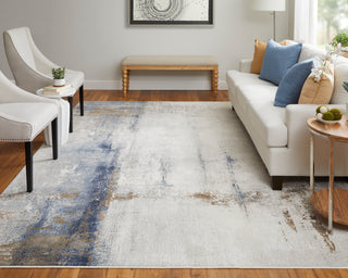 Clio Modern Abstract - Ivory/Blue/Brown