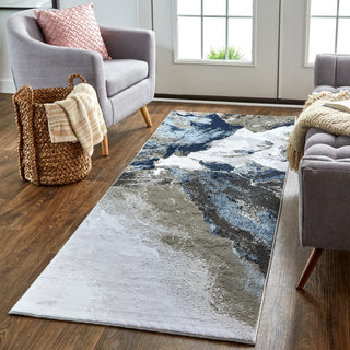 Gaspar Modern Abstract - Blue/Gray/White