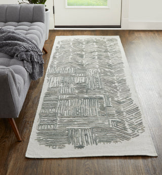 Elias Modern Abstract - Green/Blue/Ivory