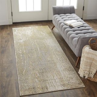 The Rug Corner Feizy Aura Modern Abstract - Ivory/Gray/Gold  