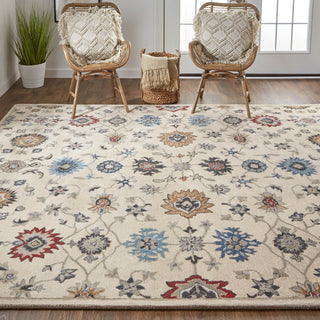 The Rug Corner Feizy Rylan Transitional Floral & Botanical - Ivory/Blue/Tan  