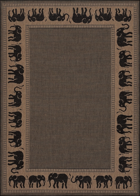 couristan RECIFE ELEPHANT COCOA/BLACK Rug
