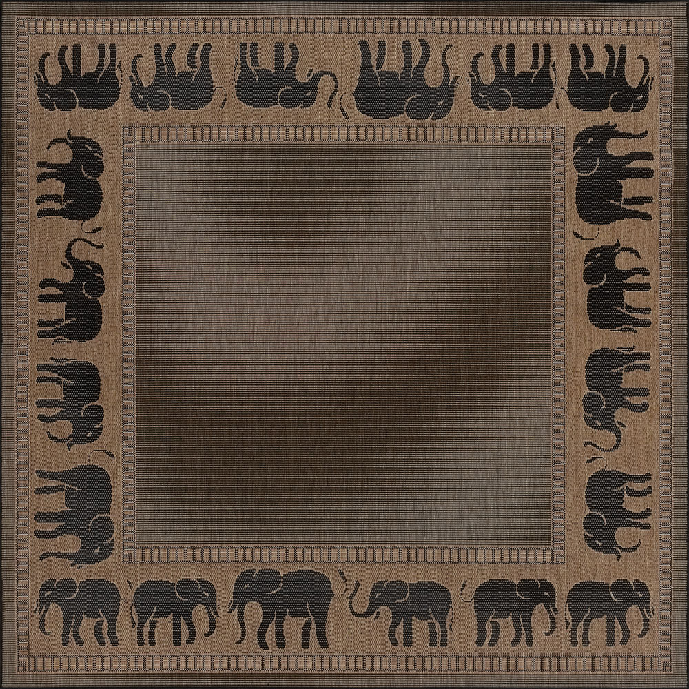 couristan RECIFE ELEPHANT COCOA/BLACK Rug