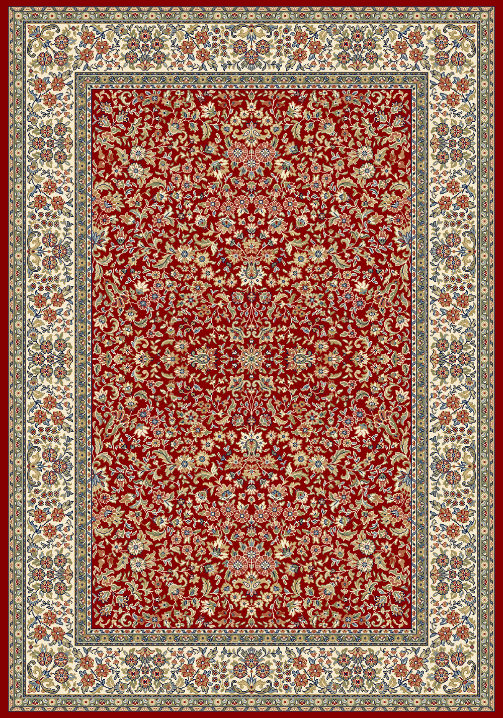 Dynamic ANCIENT GARDEN 57078 RED/IVORY Rug