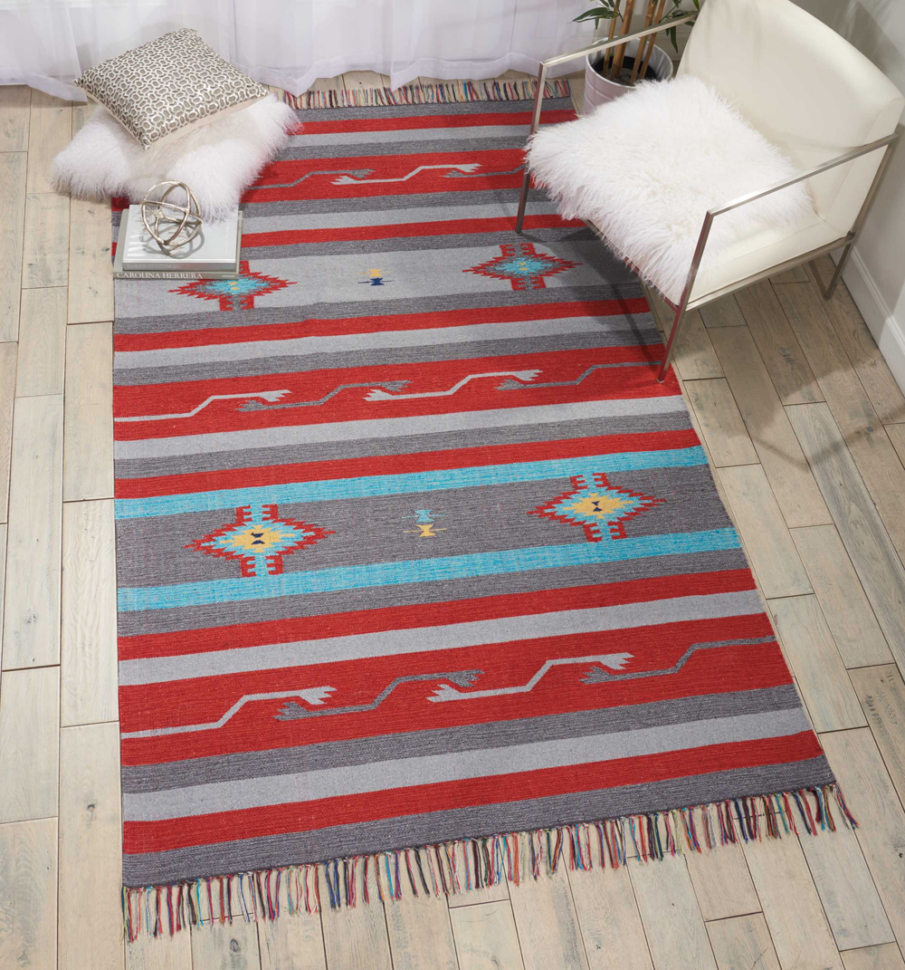 Nourison BAJA BAJ01 GRY/RED Rug