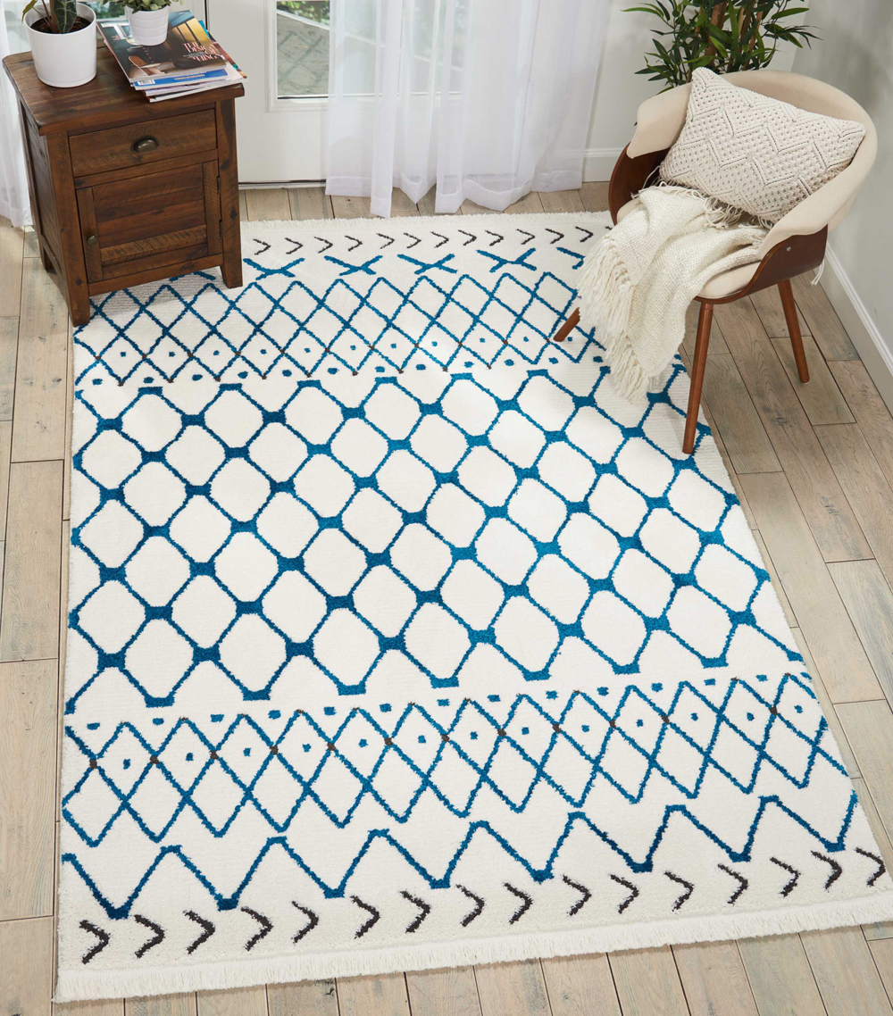 Nourison DWS05 KAMALA DS500 WHITE BLUE Rug