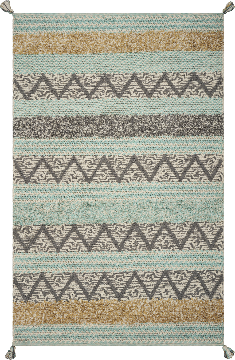 Kas Hang Ten Malibu 853 Turquoise Rug