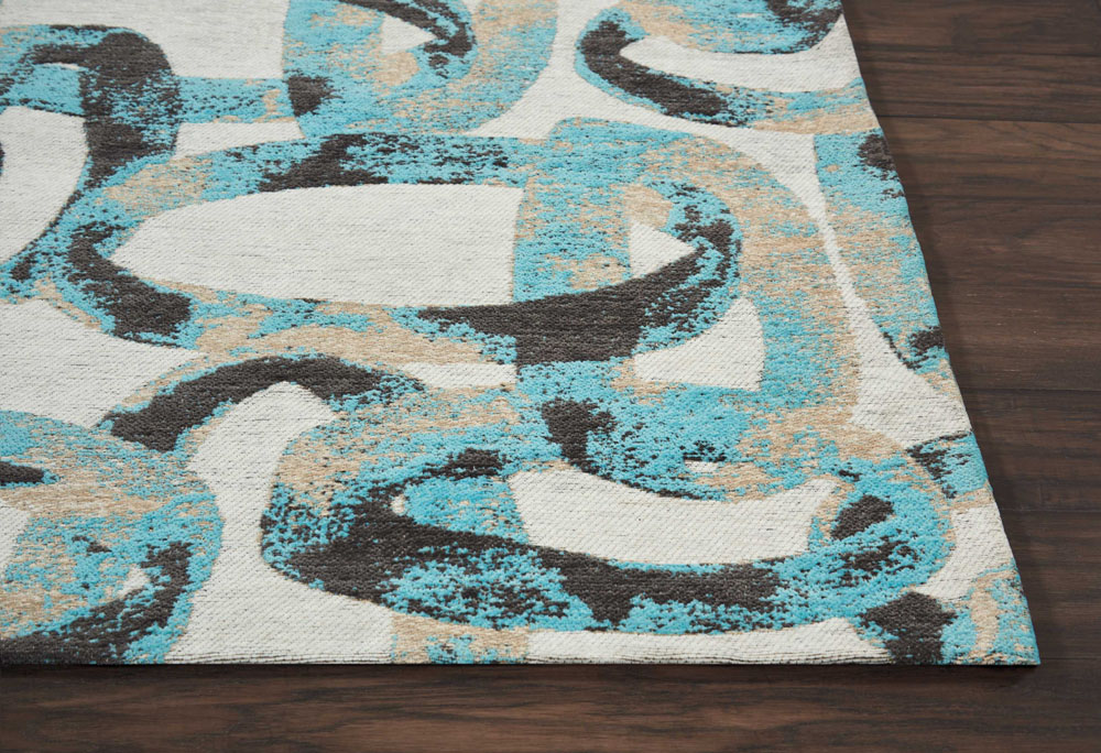 Studio NYC Design STUDIO NYC COLLECTION OM004 MIDNIGHT TEAL Rug