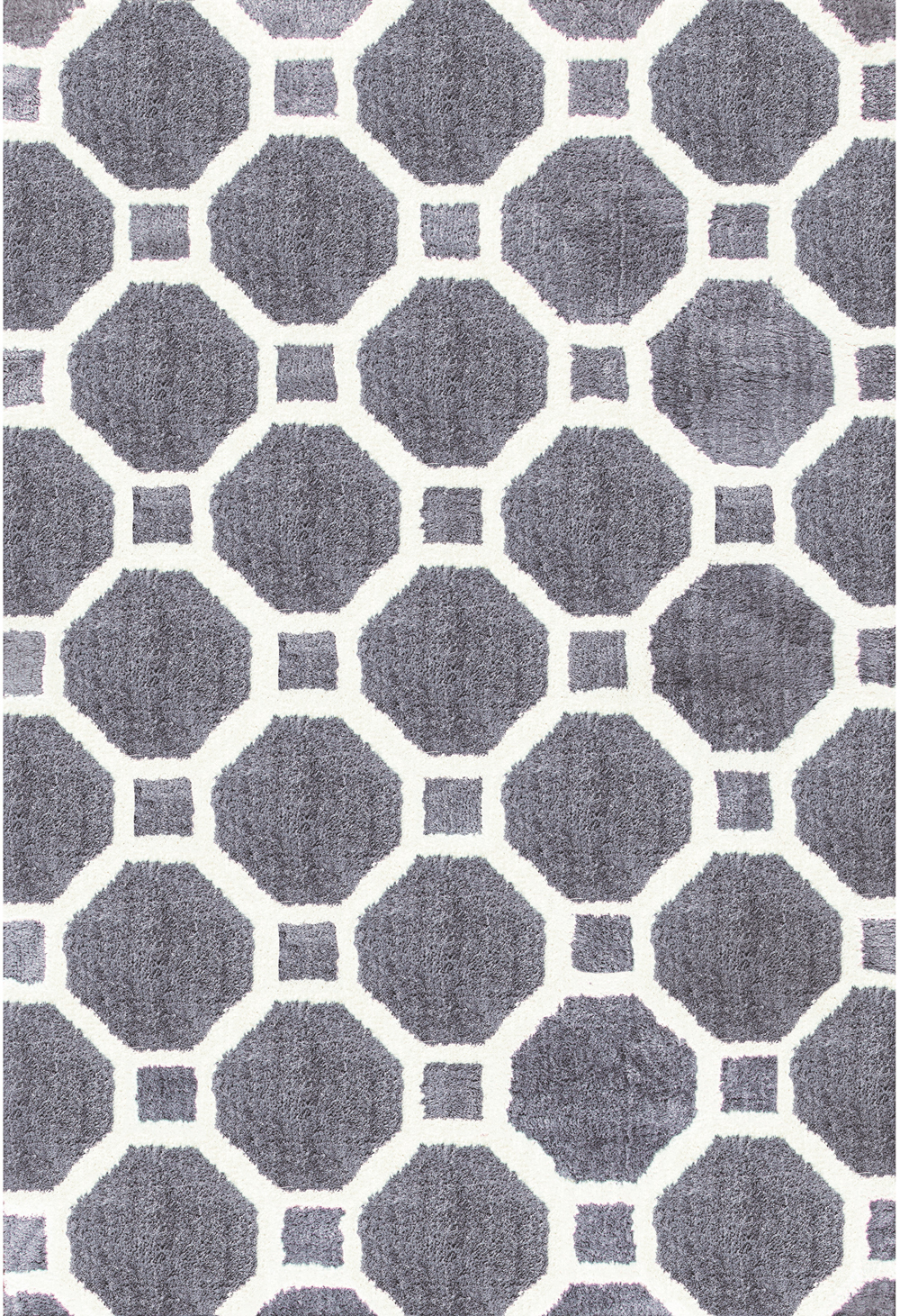 Dynamic SILKY SHAG 5903 SILVER/WHITE Rug